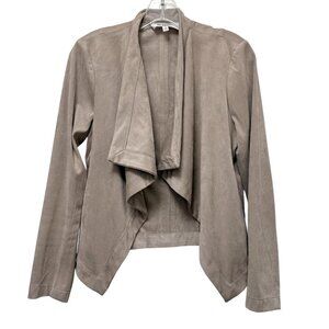 BB Dakota Faux Suede Jacket Women’s Small Taupe Soft Moto Blazer Style Coat